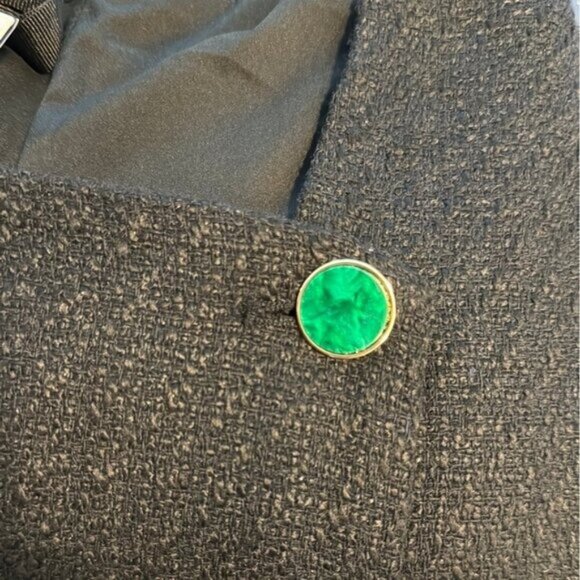 Pomander Place NEW Black Tweed Retro Winslet Green Button Mini Dress Size XXL - Picture 8 of 10